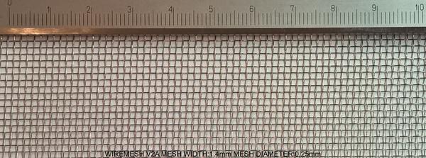 Wiremesh V2A Stainless Steel W: 1.4mm D: 0.25mm M: 15.4