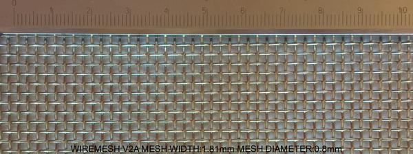 Wiremesh V2A Stainless Steel W: 1.81mm D: 0.8mm M: 10