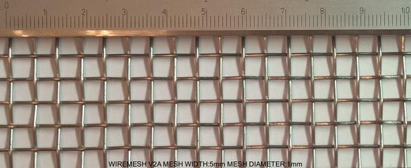 Wiremesh V2A Stainless Steel W: 5mm D: 1mm M: 4.25