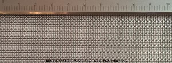 Wiremesh V2A Stainless Steel W: 0.8mm D: 0.32mm M: 24