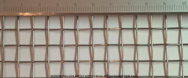 Wiremesh V2A Stainless Steel W: 8mm D: 1mm M: 2.8