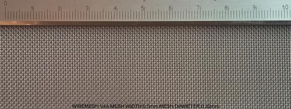 Wiremesh V4A Stainless Steel W: 0.5mm D: 0.32mm M: 30